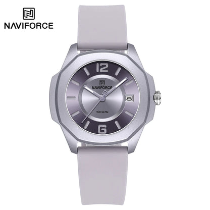 NAVIFORCE Women's Quartz Watches Silicone Strap Wrist Watch Waterproof