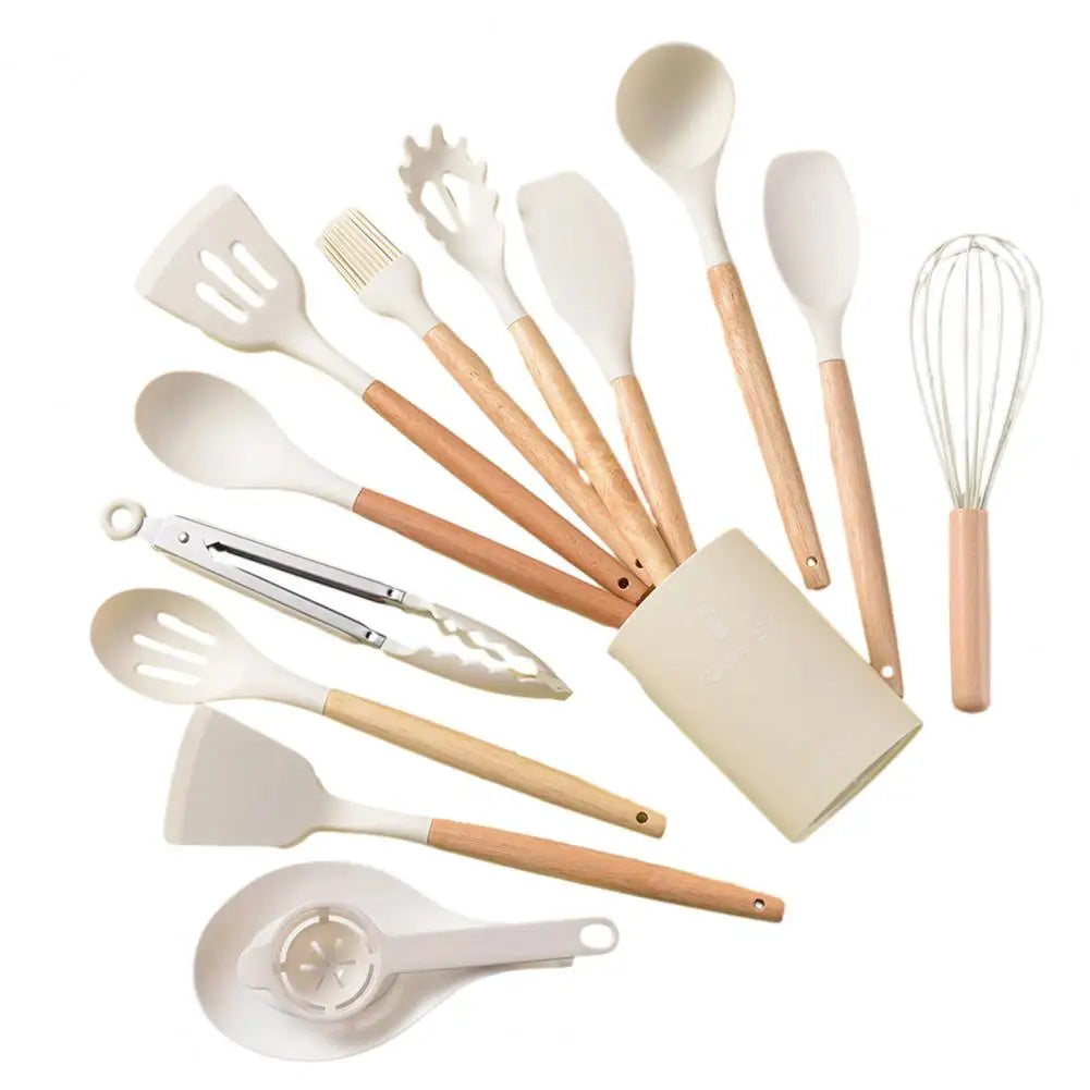 12PC Set Food Grade Silicone Kitchen Cookware Utensils
