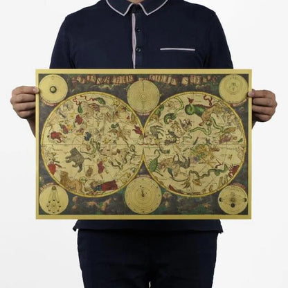 Vintage Mix Order Ancient Old City World Maps Middle Earth Map Moon Poster Retro Kraft Paper Home Decor Wall Sticker