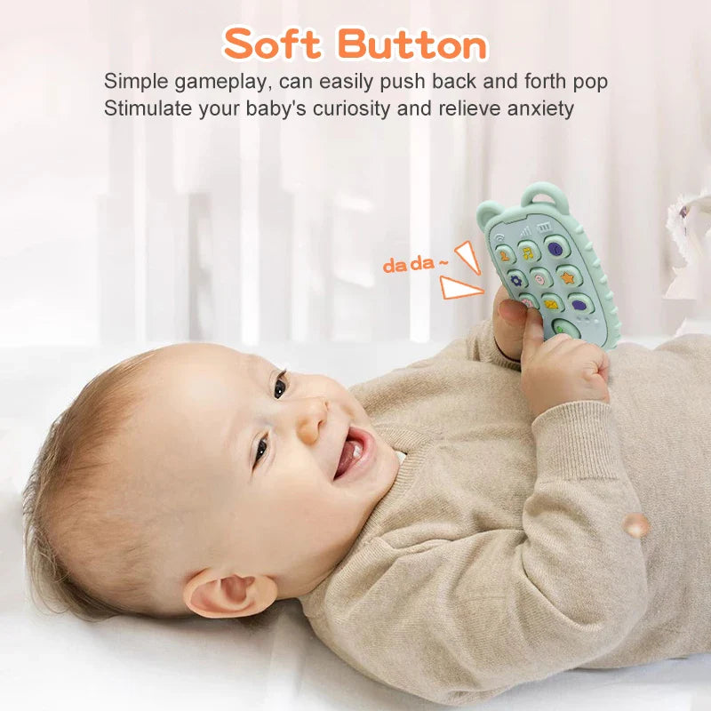 Chewable Baby Phone Toy – Soft Teether & Learning Fun for Infants