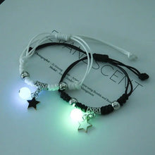 Luminous Beads Star Couple Bracelets For Women Men Charm Cat Flower Heart Key Lock Cross Matching Bracelets