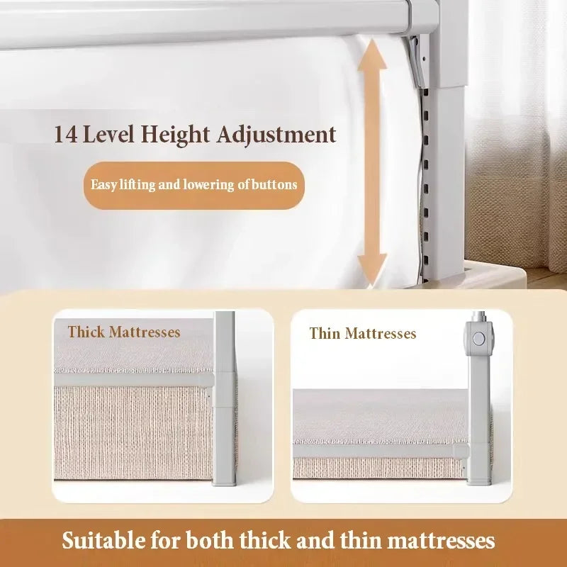 Bed Guardrail Adjustable Baby Safety Bed Barrier Anti-Fall Baby Crib Bumper Handrail Bed Safety Rails Kids Fall Out Protection