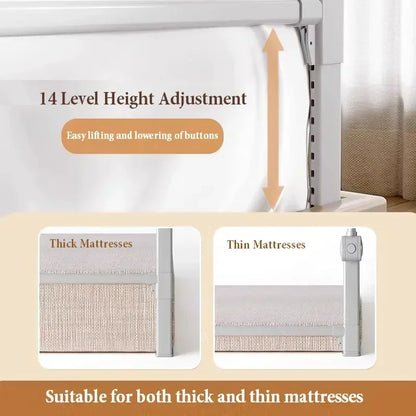 Bed Guardrail Adjustable Baby Safety Bed Barrier Anti-Fall Baby Crib Bumper Handrail Bed Safety Rails Kids Fall Out Protection