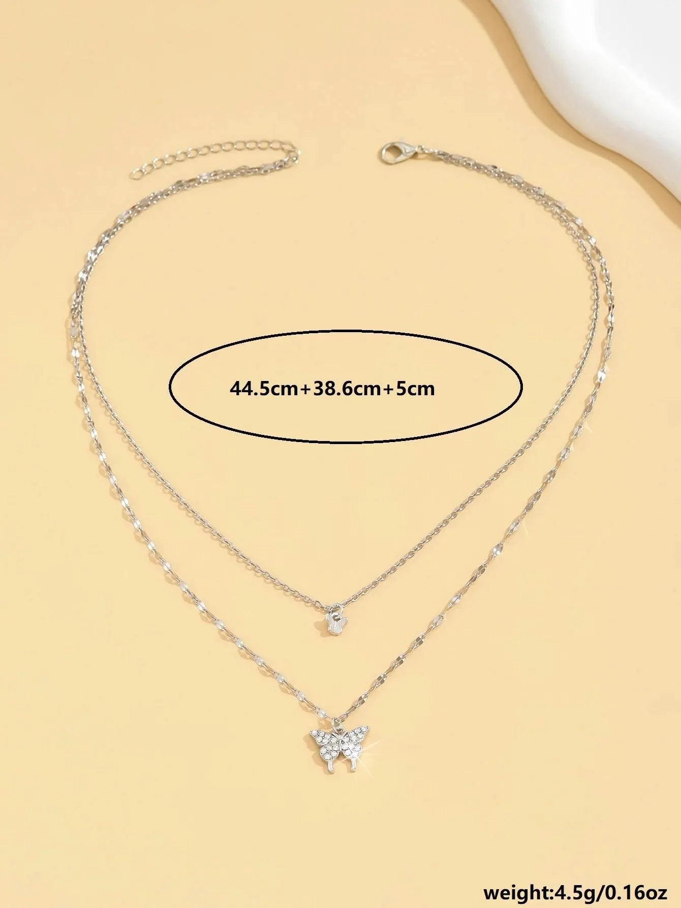 Women's Sparkling Double Layer Butterfly Collar Necklace