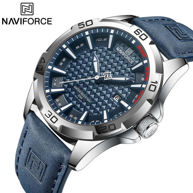 Men's Quartz Leather Strap Waterproof Calendar Clock Watch