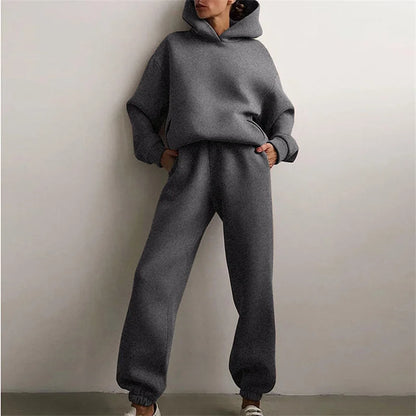Cozy Oversized Hoodie & Pants Set for Women – Autumn Loungewear Suit
