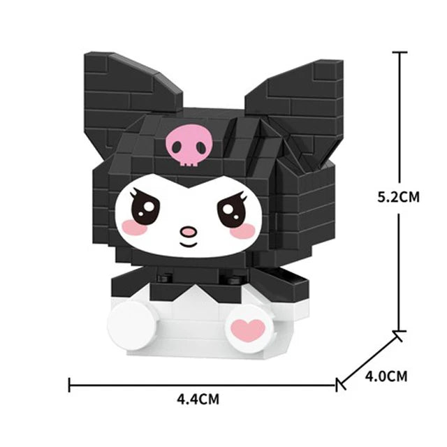 Sanrio Anime Hello Kitty My Melody Cinnamoroll Pompompurin Kuromi Friends Building Blocks Bricks Girl Children Kid Toy Gift Set