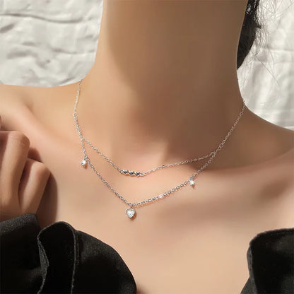 Vintage Alloy Layered Star Pendant Necklace for Women