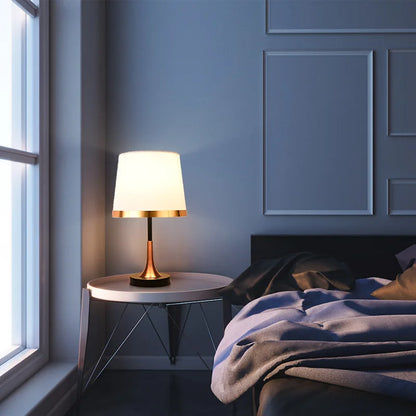 Vintage Horn Type LED Standing Lamp With Fabric Lampshade