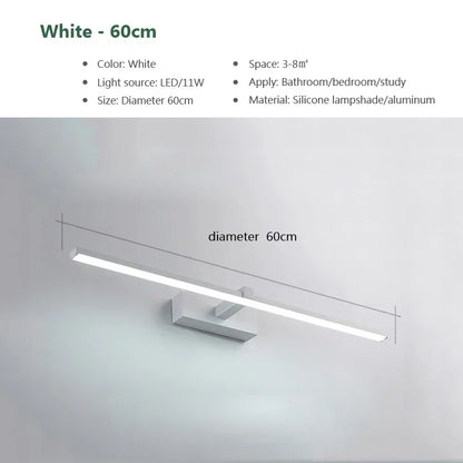Modern LED Bathroom Mirror Light Three Colors Wall Lamp