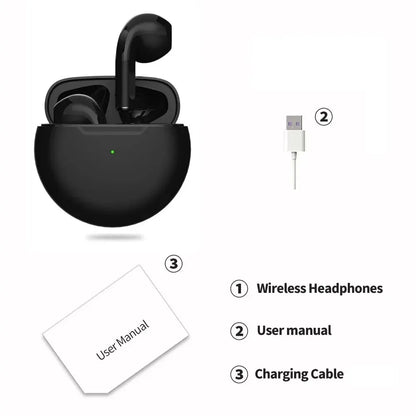 Air Pro 6 TWS Wireless Earbuds – Ultra-Lightweight Bluetooth 5.3 Headset with Mic & Charging Case