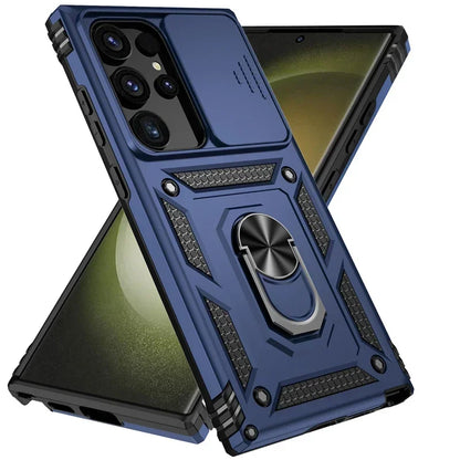 Military Grade Magnetic Holder Back Bumper Slide Lens Case for Samsung Galaxy S23 Series