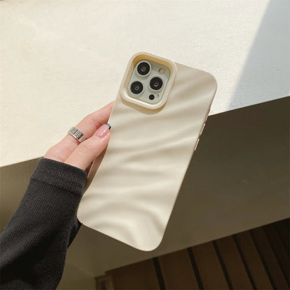 Luxury Plating 3D Wave Pattern Glossy Case For iPhone 16 15 14 13 12 11 Pro Max X XS Max XR 7 8 Plus Fashion Bright Bumper Cover