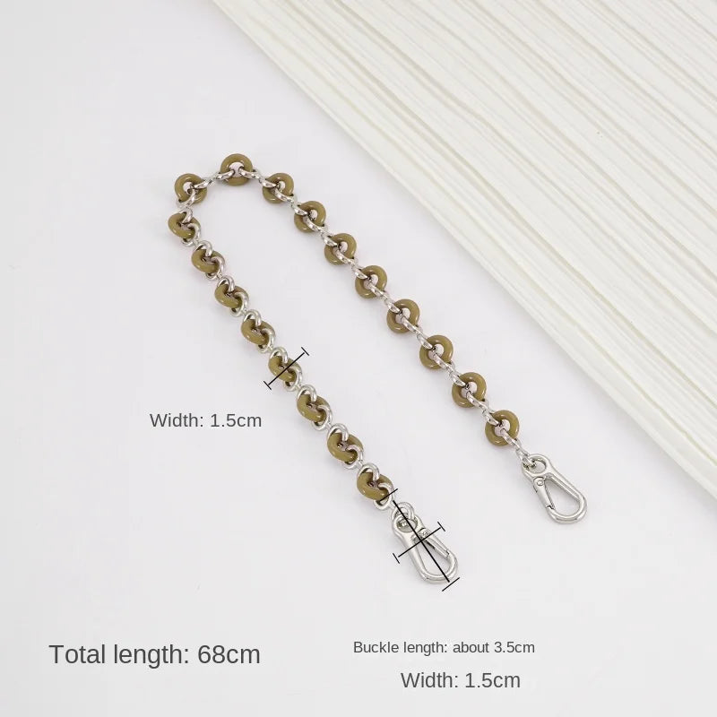 Chain Donut Chain for Loewe Puzzle Geometric Bag Lucky Bag Transformation Underarm Metal Shoulder Handbag Strap Accessories