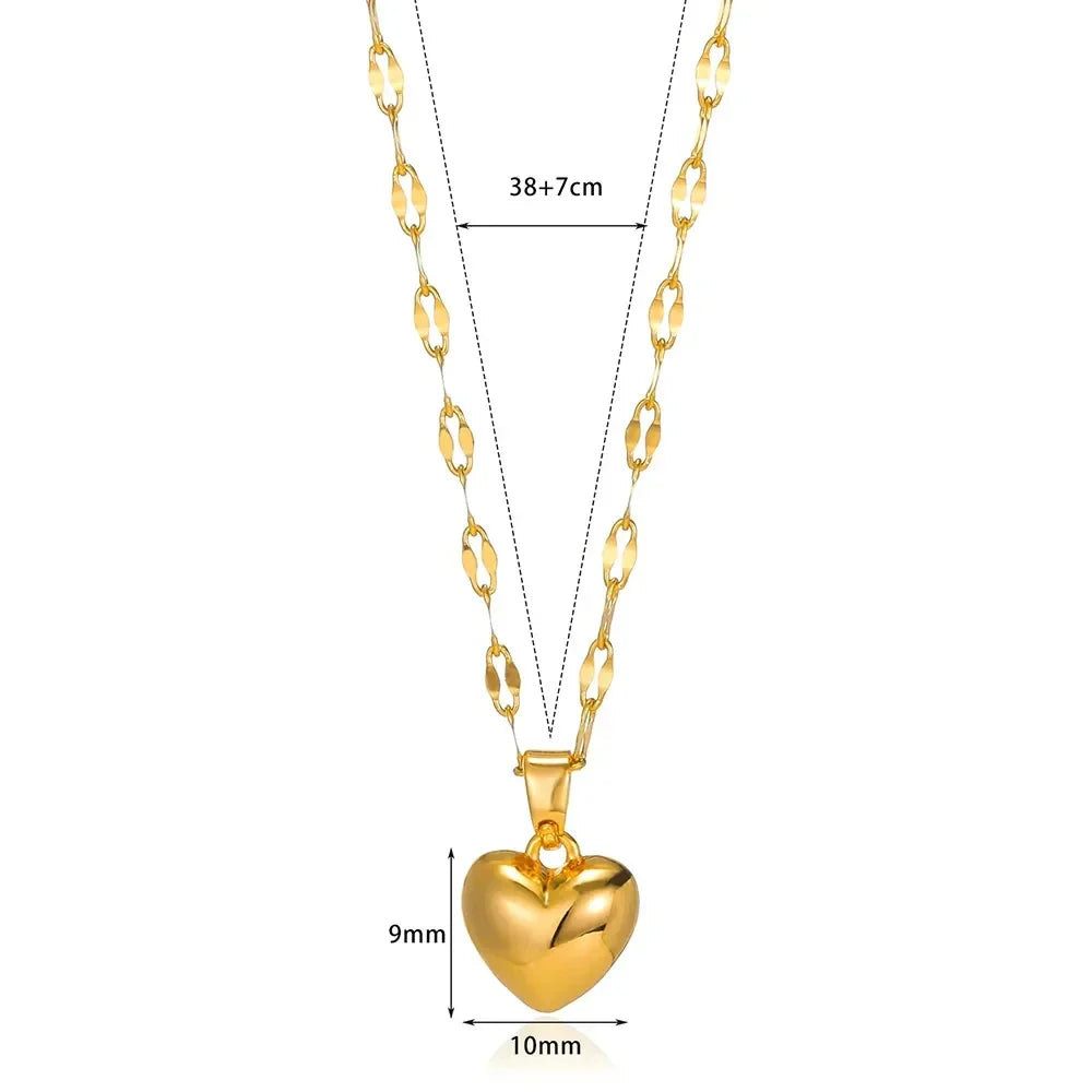 Stainless Steel Heart Necklace – 2025 Trend