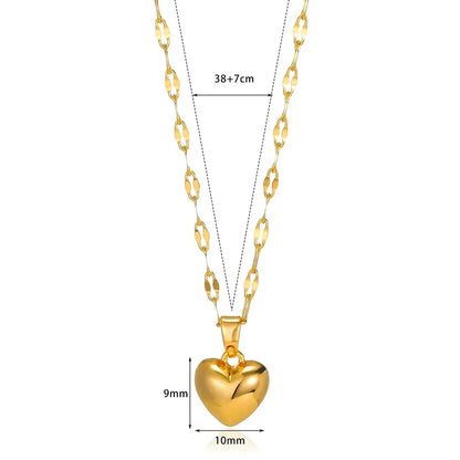 Stainless Steel Heart Necklace – 2025 Trend