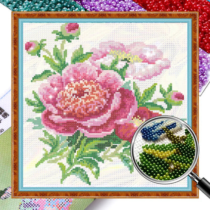 Partial Embroidery Beads Printed 9CT Flower Cross Stitch Kit Home Art Craft Bead Embroidery Wall Hanging for New Year Gift