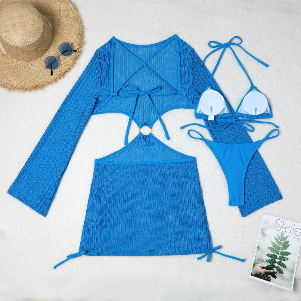 Women's Sexy 3-Piece Bikini Set – Beach Swimwear