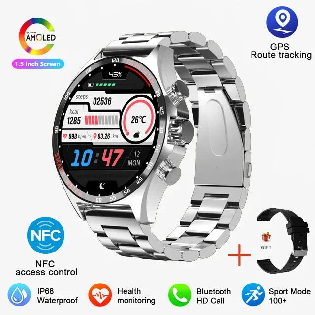 Daredevil GPS Smartwatch for Men - Bluetooth Call HD AMOLED Display, Altitude Tracker, Compass, Fitness Monitor, IP68 Waterproof Adventure Watch