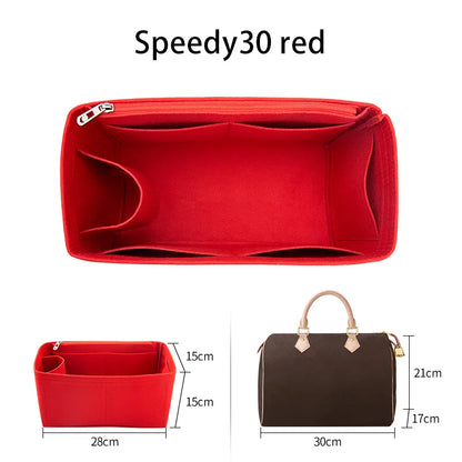 WUTA Felt Insert Bag Organizer For LV Speedy 20 25 30 35 Flap Handbag Inner Bag Makeup Travel Purse Storage Tote Bag Accessories