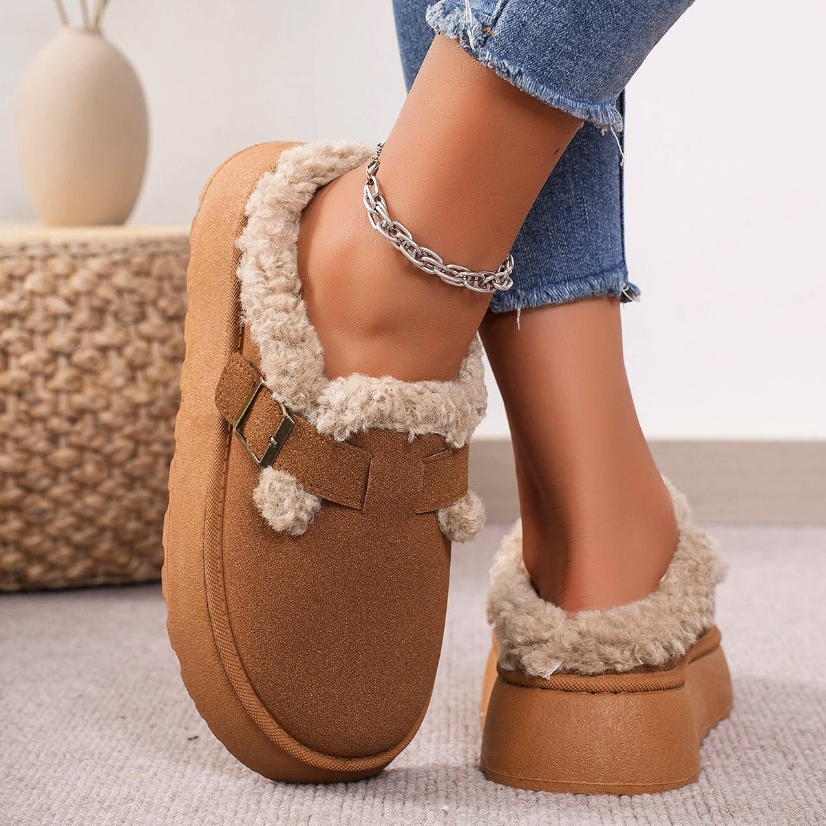 Luxury Women's Warm Winter Suede Shoes