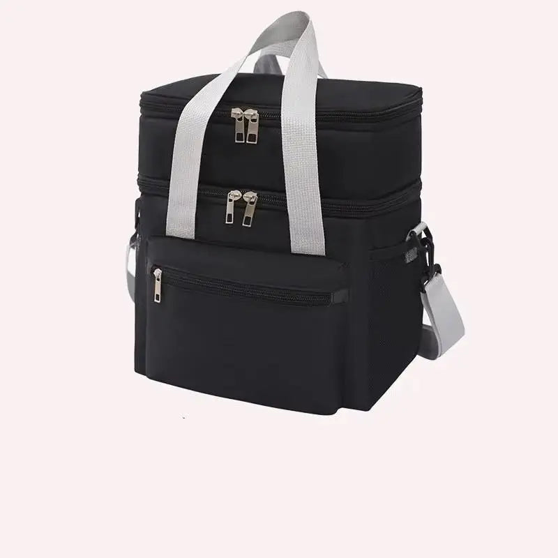Multifunctional Double Layers Tote Cooler Lunch Bags for Women Men Large Capacity Travel Picnic Lunch Box with Shoulder Strap