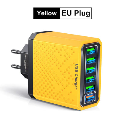 USLION 6-in-1 USB Charger QC3.0 with Fast Charge Protocols