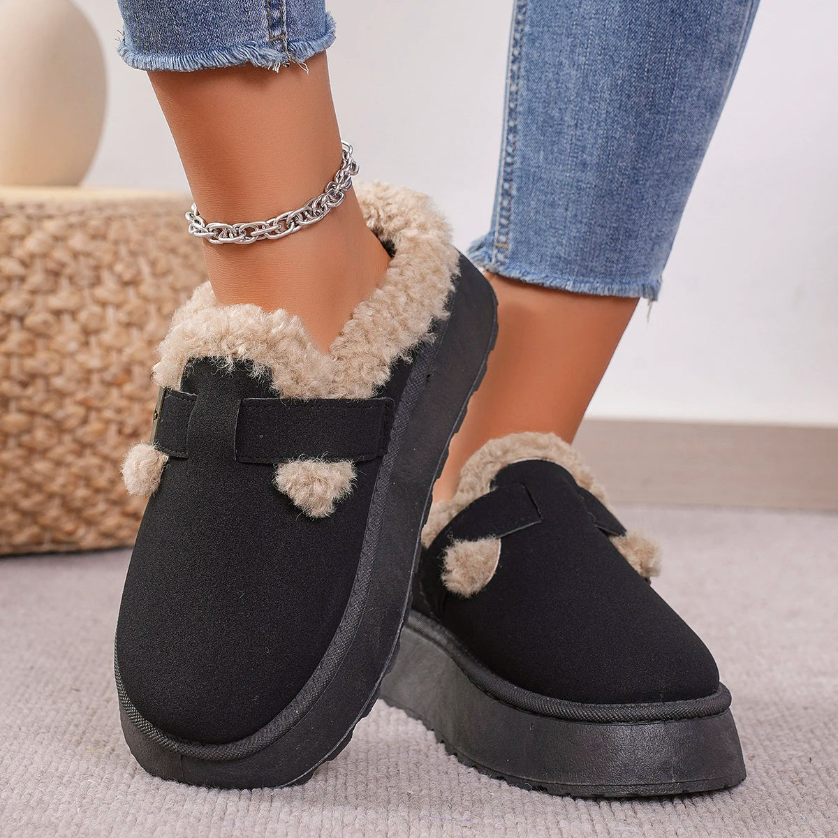 Luxury Women's Warm Winter Suede Shoes