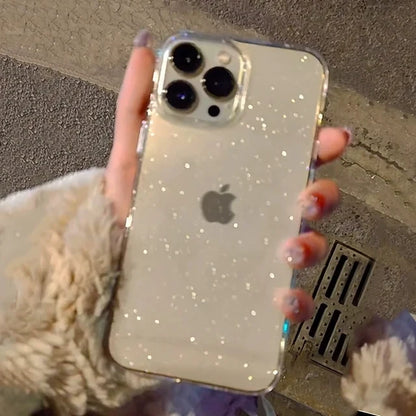 Glitter Shockproof Transparent iPhone Case – Stylish & Durable Protection