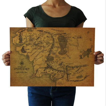 Vintage Mix Order Ancient Old City World Maps Middle Earth Map Moon Poster Retro Kraft Paper Home Decor Wall Sticker