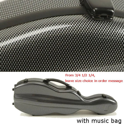USA low tax Violin Case With Bag Fixed 4/4 3/4 1/2 1/4 Carbon Fiber Violin Box Double Shoulder Strap Spectral Bag Lock