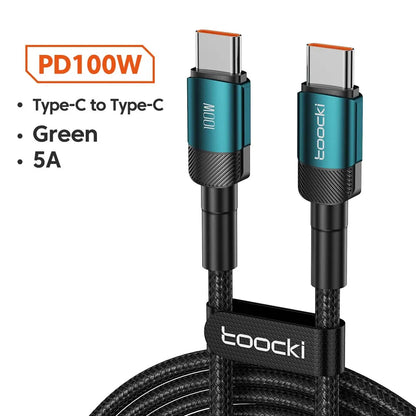 USB Type A to USB C Cable 100W/6A PD Fast Charging Charging Wire for Laptop Macbook Xiaomi Samsung USBC Type C Cable 2 Meters
