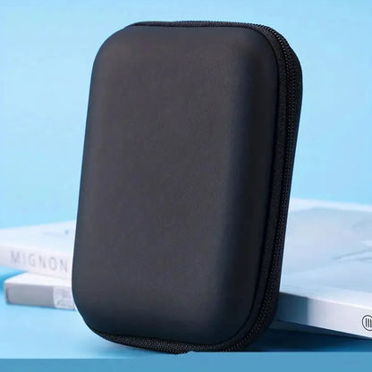 1pc Portable Waterproof Headphone Storage Bag, Data Cable Packing Cube, Storage Card Games Box， EVA Protective Case For Travel