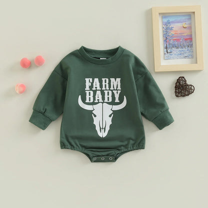 Citgeett  Unisex Baby Letter Print Jumpsuit – Long Sleeve Bodysuit for Fall
