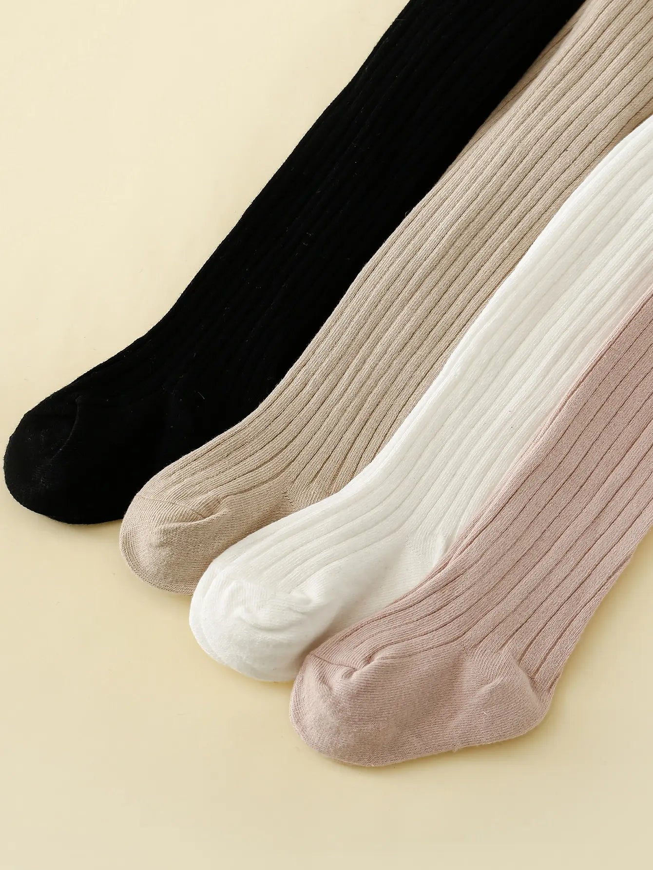 4 Pairs Solid Tights for Toddler Girls