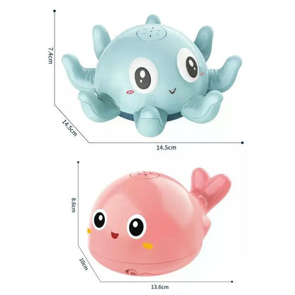 Electric Whale Bath Toy with LED Lights & Music: Spray Water Ball for Kids’ Bathtub Fun