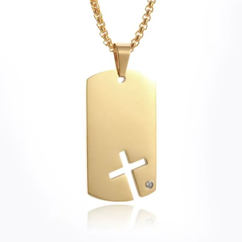 Men's Titanium Steel Stylish Trinity Cross Necklace