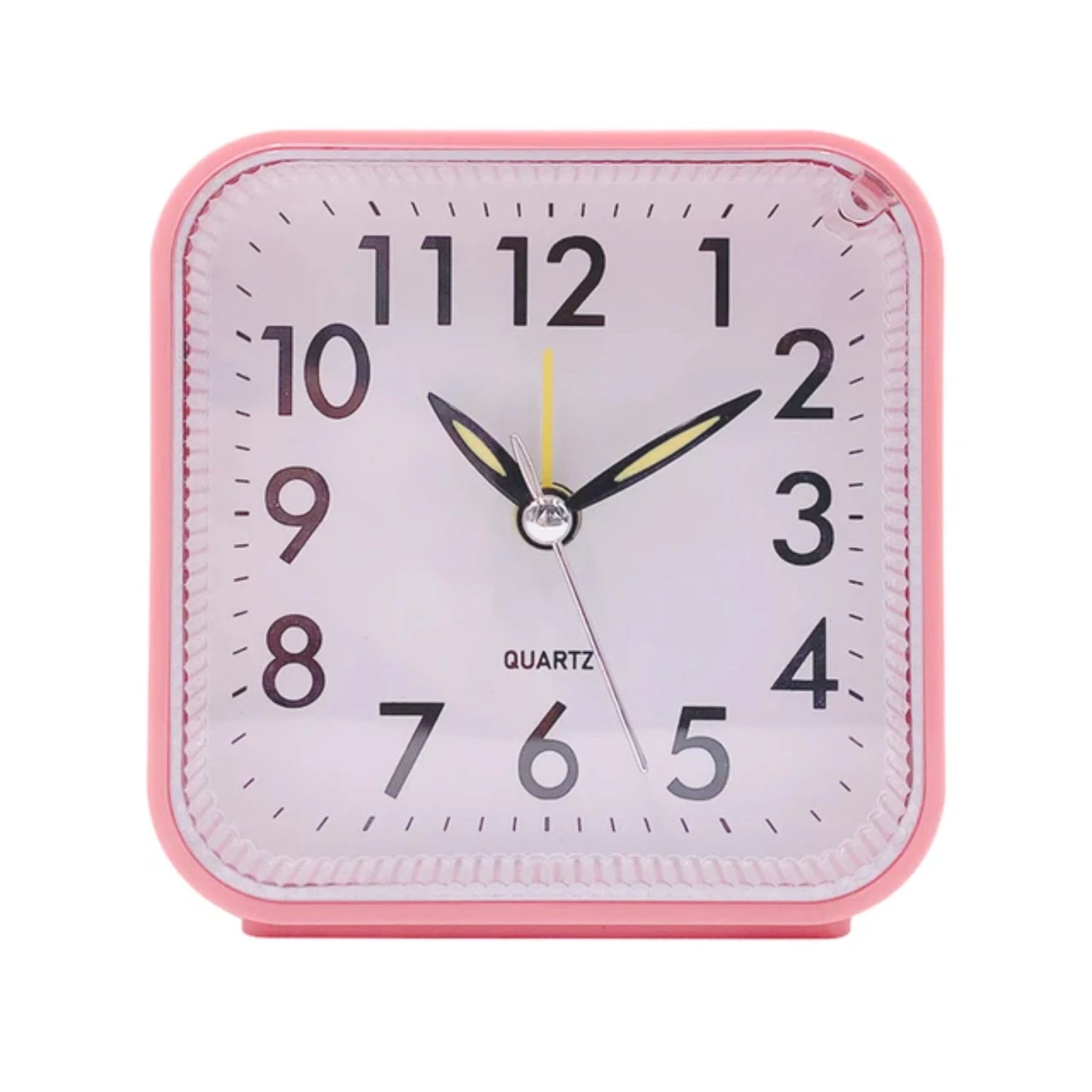 Mini Square Silent Alarm Clocks Non-ticking Analog Quartz Clock with LED - Battery Power