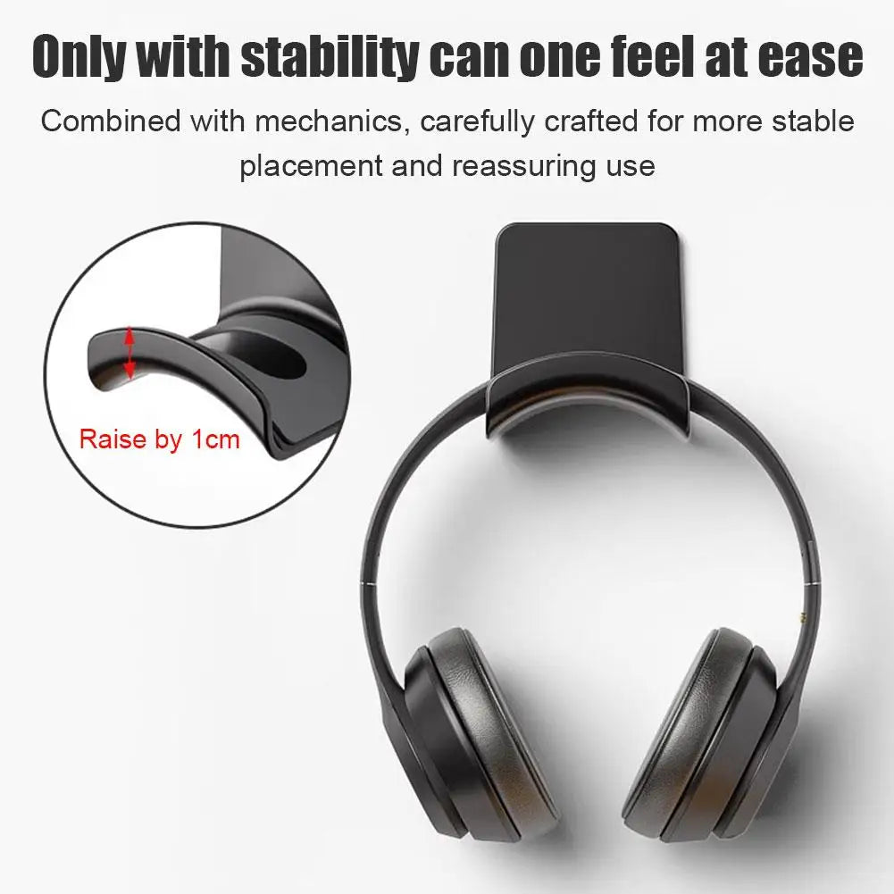 Universal Headphone Stand Adhesive Wall Mount Under Desk Rack Holder for Gaming Earphones & Headset Support Bracket