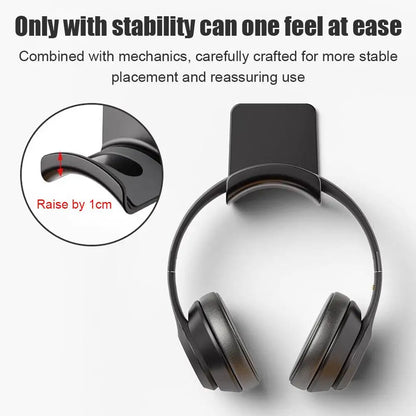 Universal Headphone Stand Adhesive Wall Mount Under Desk Rack Holder for Gaming Earphones & Headset Support Bracket