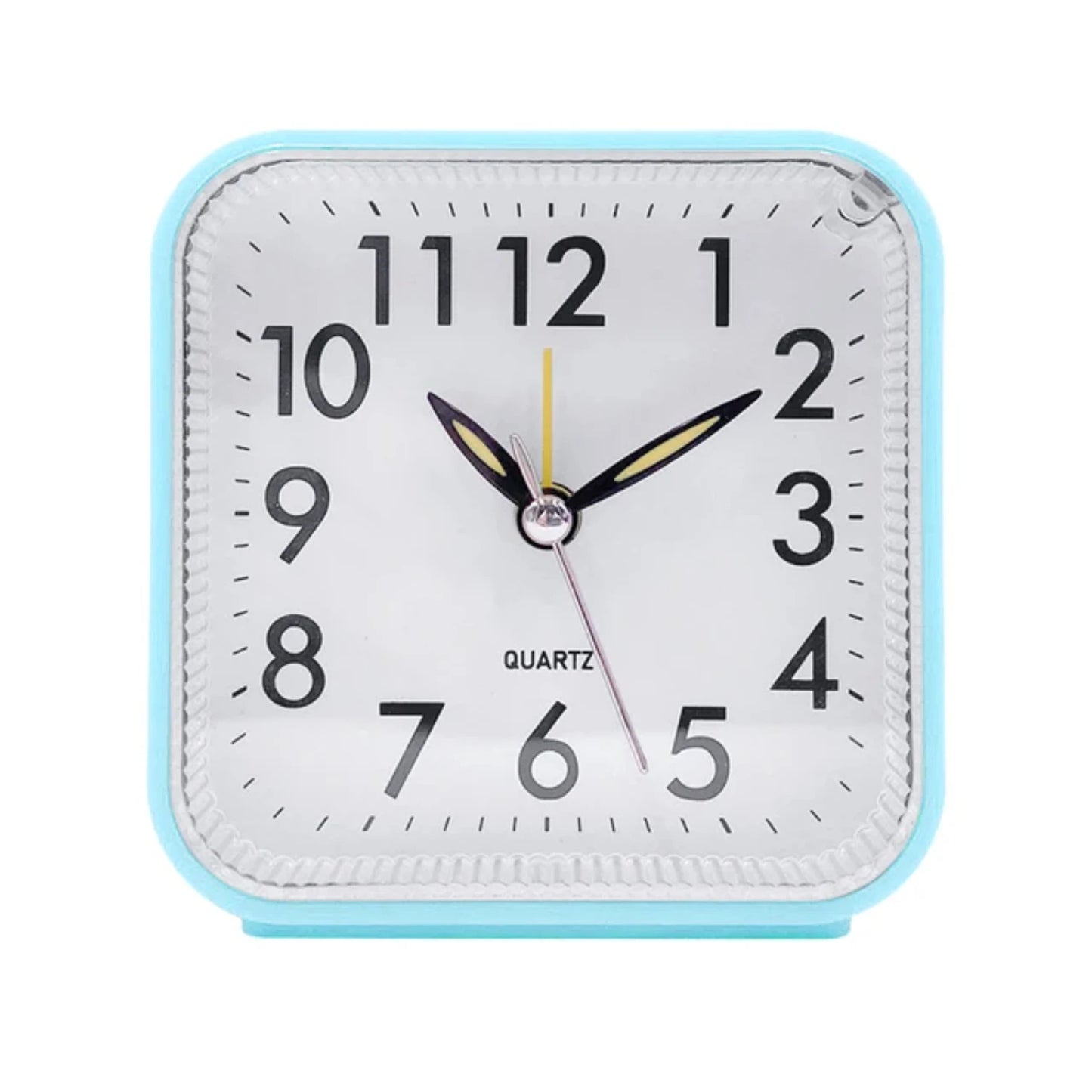 Mini Square Silent Alarm Clocks Non-ticking Analog Quartz Clock with LED - Battery Power