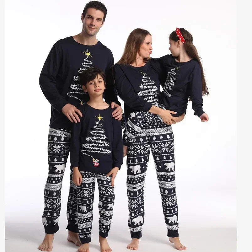 Cozy Polar Bear & Tinsel Tree Family Pajama Set