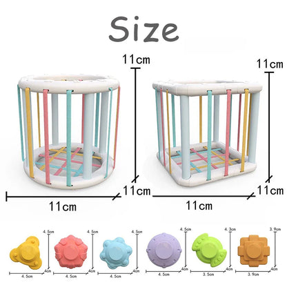 Montessori Shape Sorter Cube – Rainbow Sorting Blocks for Infants