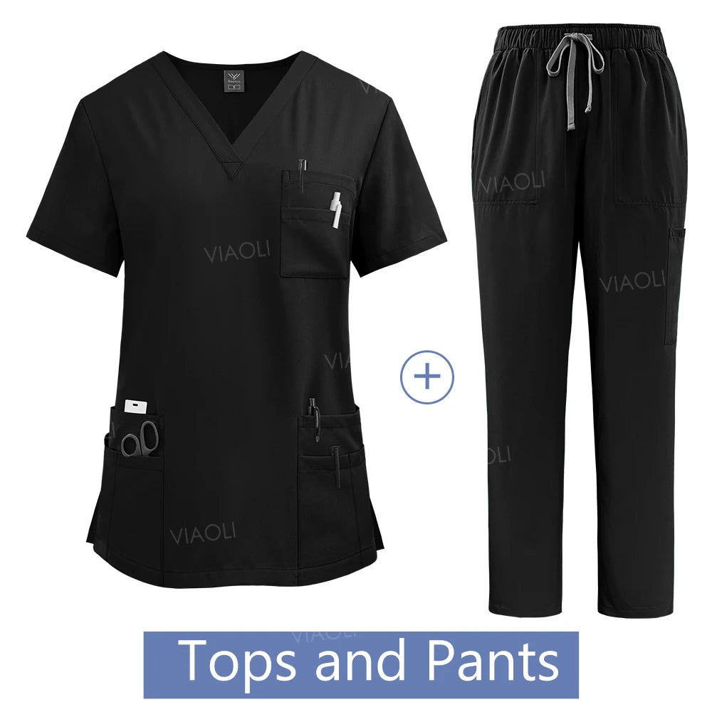 Medical Uniform Scrub Hospital Working Scrubs Set Wholesale Nursing Scrub Uniforms Women Healthcare Pharmacy Clinic Work Clothes