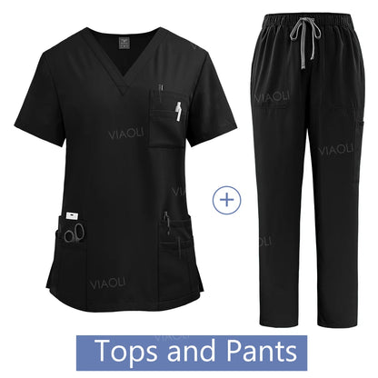 Medical Uniform Scrub Hospital Working Scrubs Set Wholesale Nursing Scrub Uniforms Women Healthcare Pharmacy Clinic Work Clothes