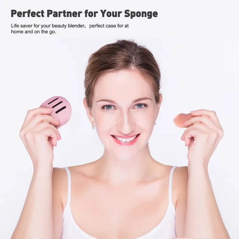 New Silicone Travel Portable Water Drop Sponge Powder Puff Dust-proof Beauty Makeup Egg Silica Gel Storage Box Set Combination