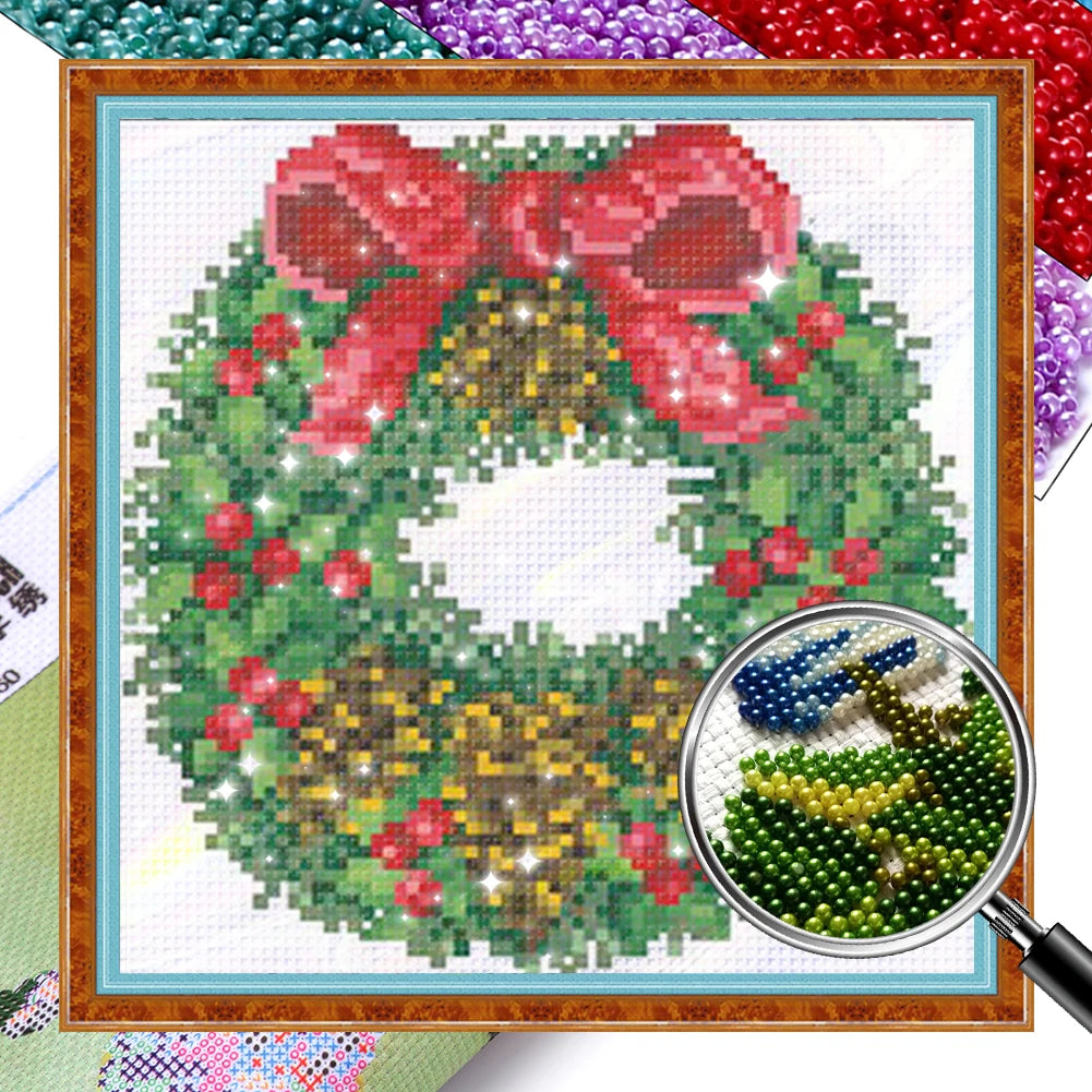 Partial Embroidery Beads Printed 9CT Flower Cross Stitch Kit Home Art Craft Bead Embroidery Wall Hanging for New Year Gift