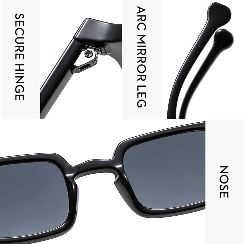 Luxurious Rectangle Sunglasses for Men and Women, UV400 Anti-Glare