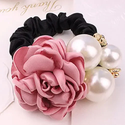 Stylish LOVEF Pearl Flower Hair Tie Set