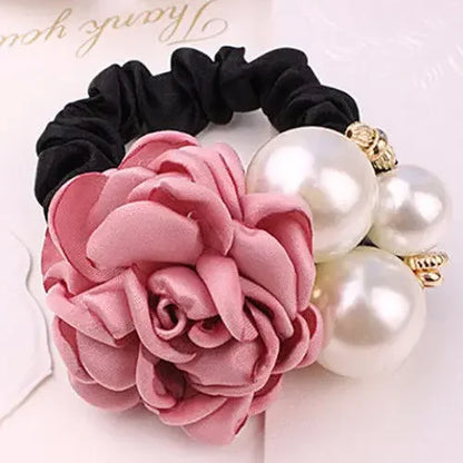 Stylish LOVEF Pearl Flower Hair Tie Set
